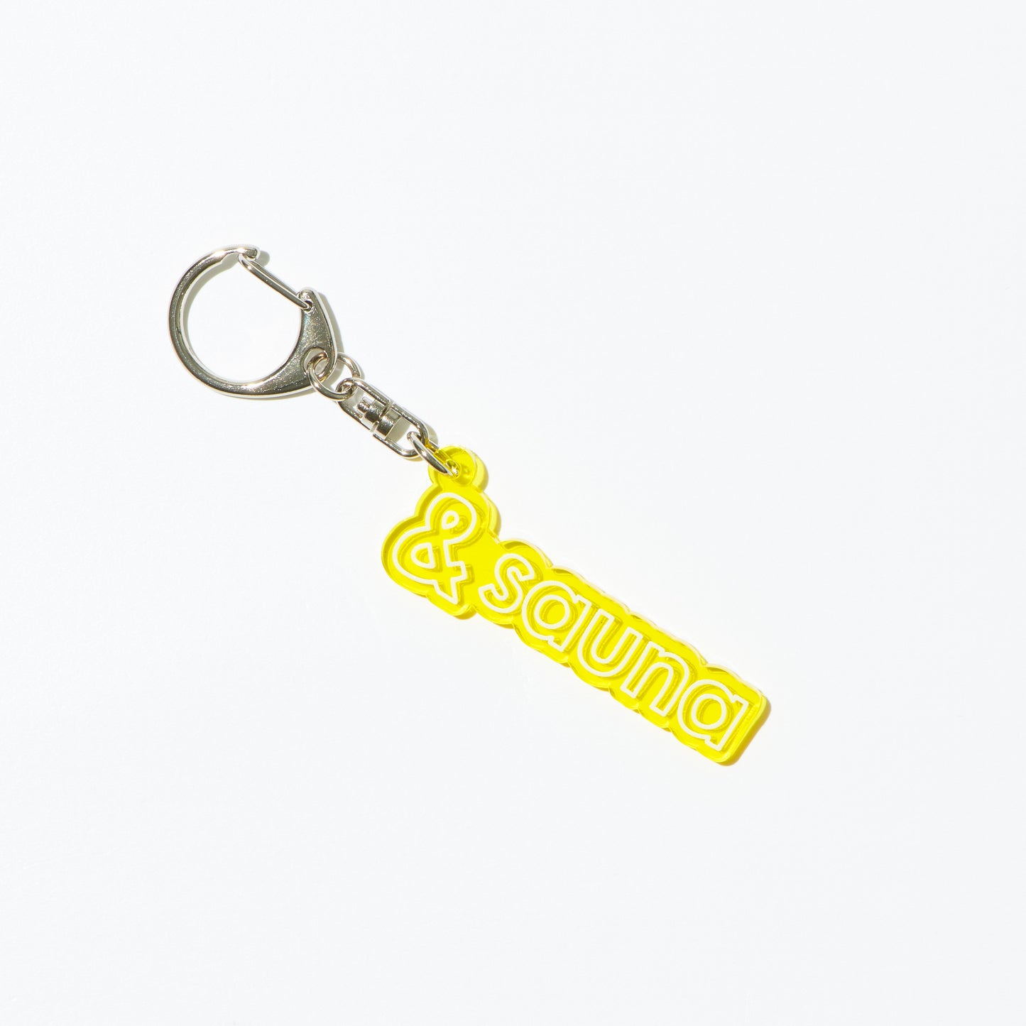 &sauna オリジナルキーホルダー 黄色 サウナアイテム サウナバッグ ポーチに ギフト プレゼント サウナー サ活 おしゃれ