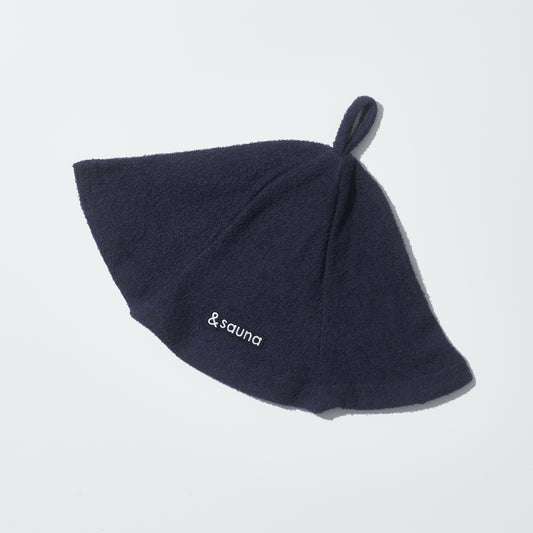 サウナ愛好家 アイテム Light Sauna hat navy 軽量サウナハット 初心者向け コスパ最高 コンパクトで持ち運びやすい 速乾 洗濯可