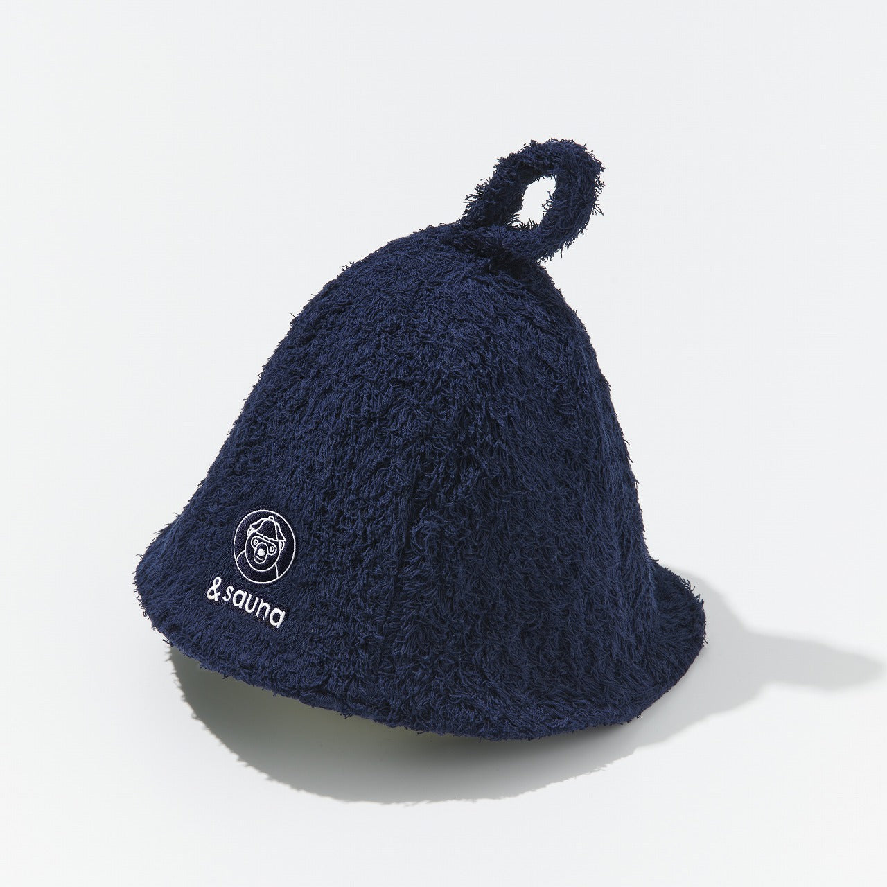 Sauna hat "&sauna" (navy×white)