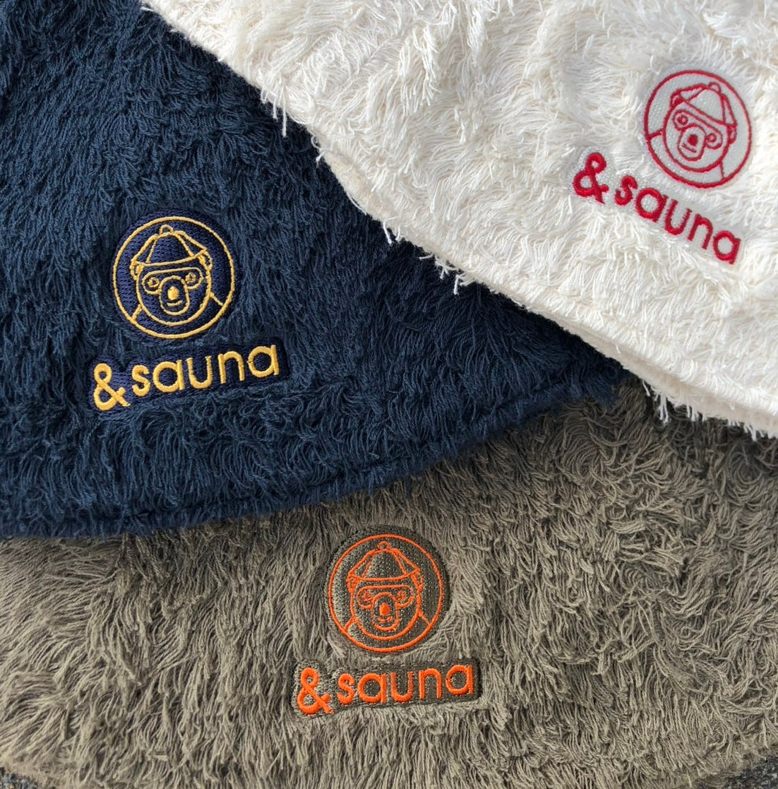 &sauna 新作サウナハット　3色　速乾　洗濯可　ネイビー　ホワイト　オリーブ　色違い　数量限定　サ活　プレゼント　ギフト