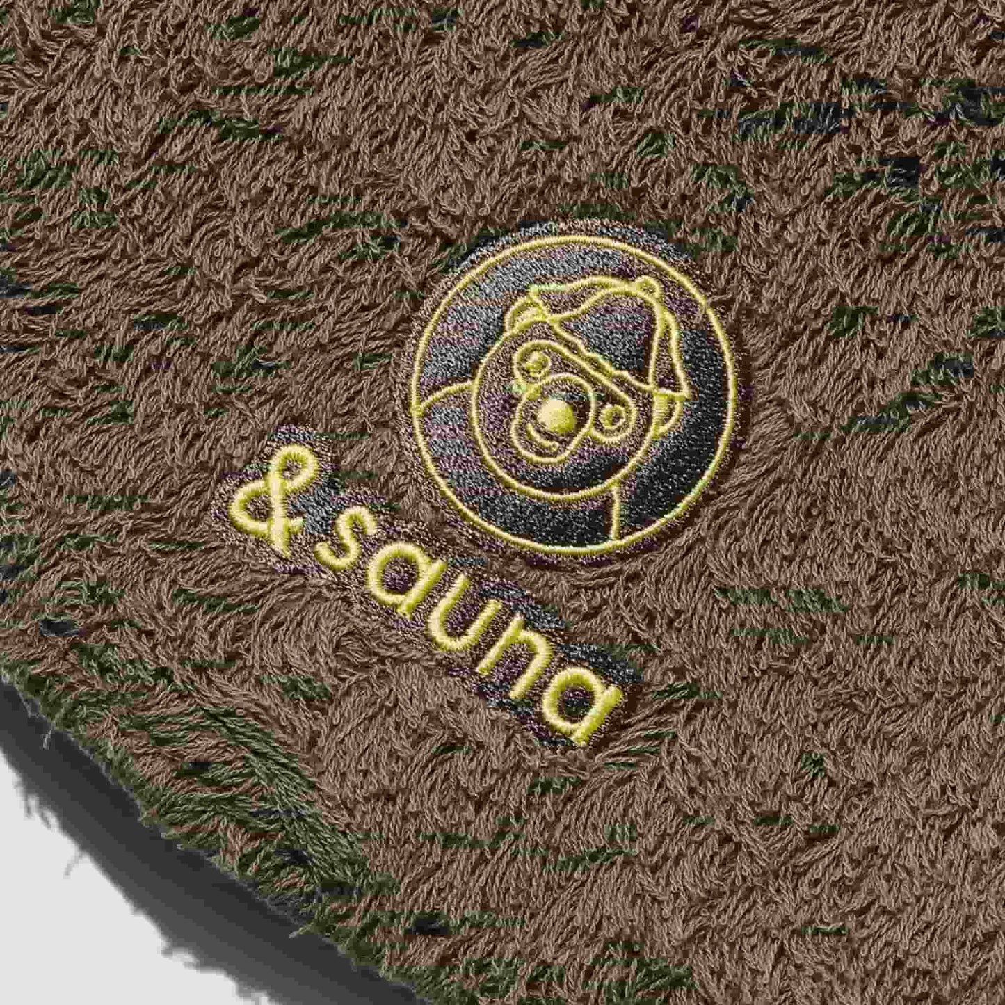 Sauna hat "&sauna" (olive×lemon yellow)