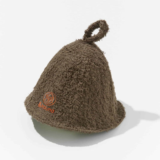 【New】Sauna hat "&sauna" (olive×orange)